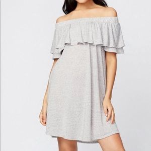 RACHEL Rachel Roy Heather Grey Off Shoulder Dress